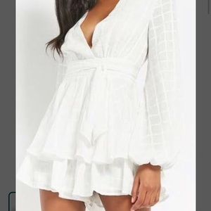 L’atiste Monique Check Pattern White Romper